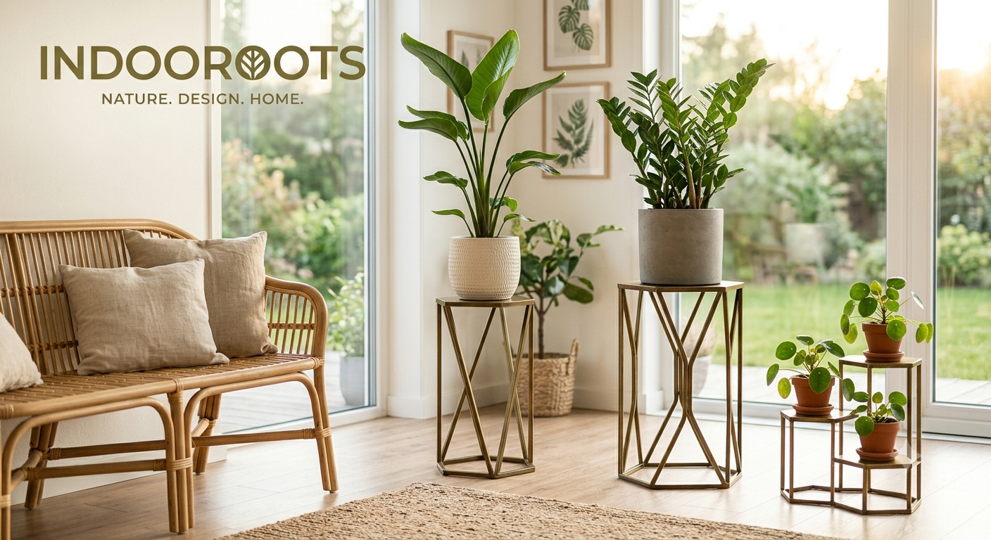 Geometric Metal Plant Stand Set